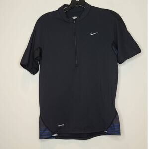 Nike fitdry black half zip athletic workout shirt - small